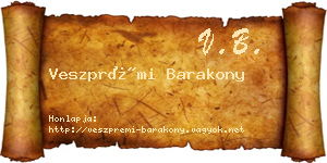 Veszprémi Barakony névjegykártya